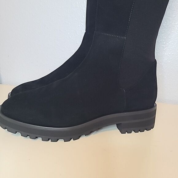 STUART WEITZMAN boots Lift Knee black suede Pull-on 5050 Stretch sz 9.5 new - Picture 6 of 11